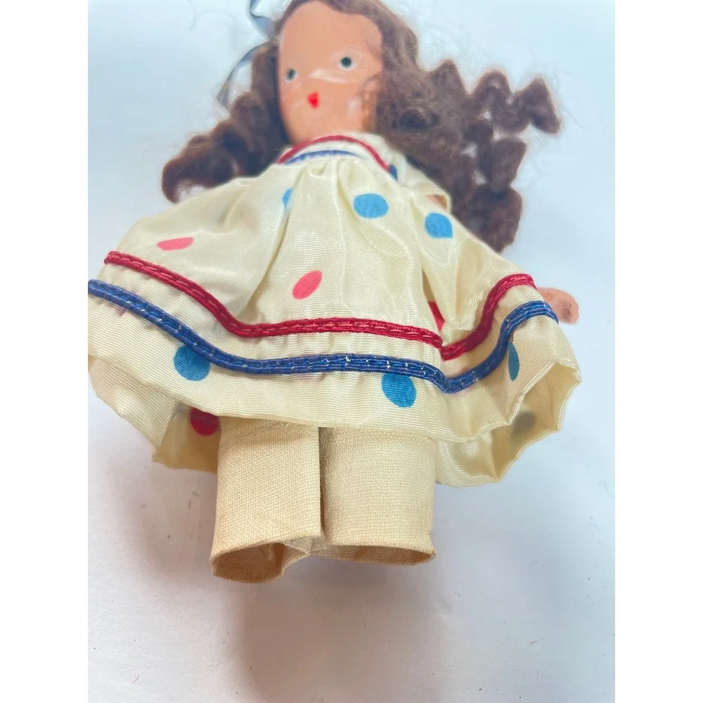Vintage‎ Hard Plastic Miniature Dolls Pair Nancy Ann Girl Boy Red Jacket